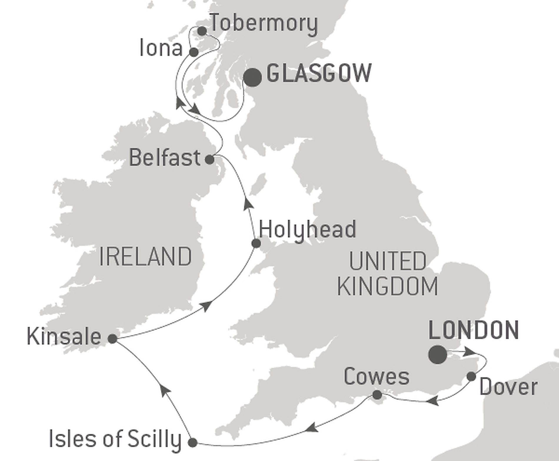Celtic Voyage: The Hebrides and the Irish Sea - with Smithsonian Journeys Itinerary Map